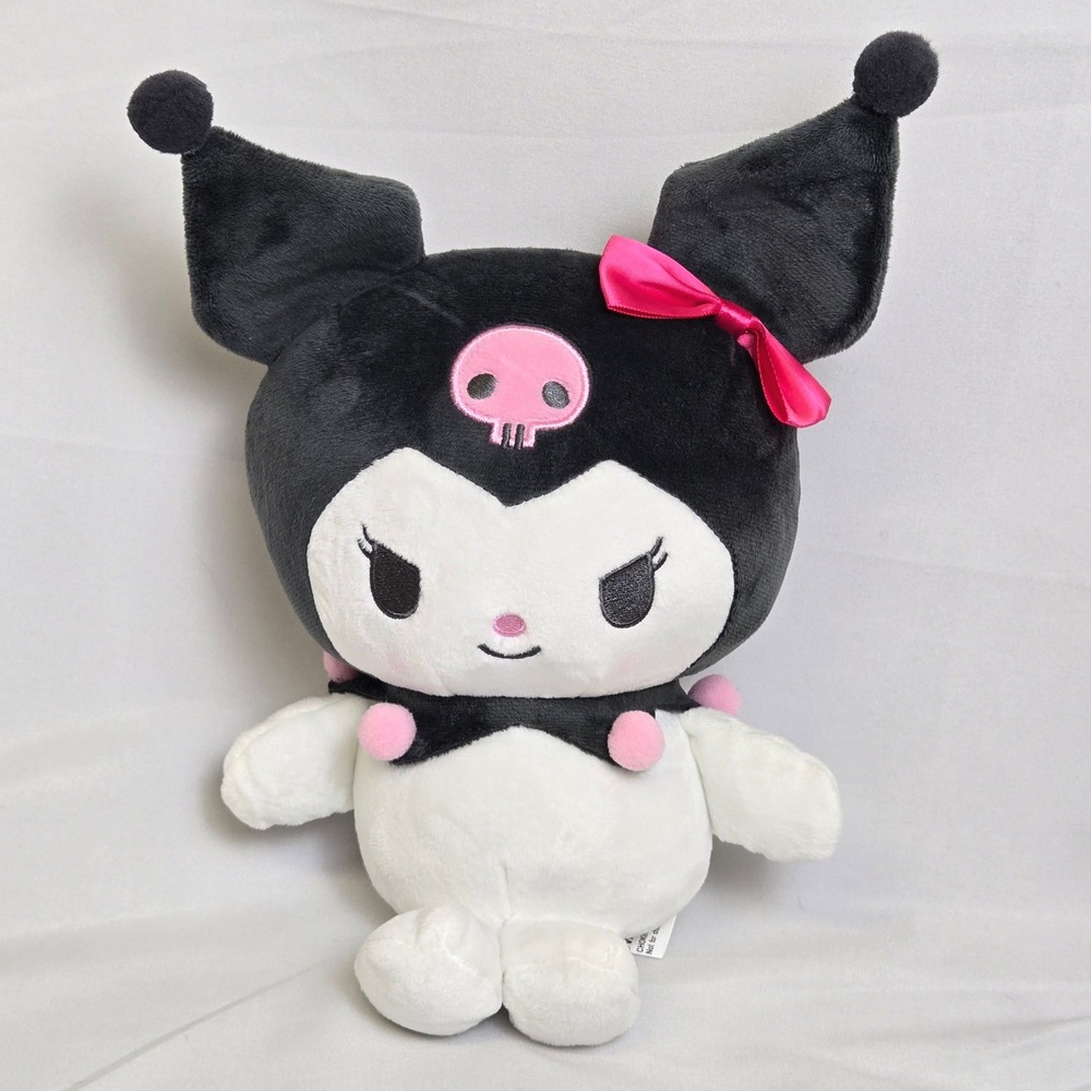 Sanrio Hello Kitty & Friends Kuromi Plush 8" Pink Bow Accessory Kawaii Cute